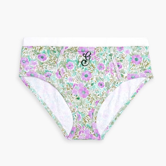 GANNI Embroidered Floral Print Stretch Cotton Briefs - Women’s Sizes S & M - New - Picture 1 of 8